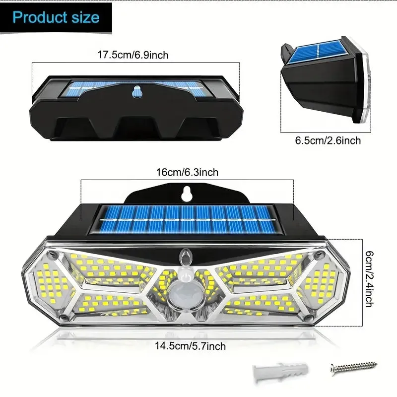 126 LEDs Portable Solar Security Lights, IP65 Waterproof Wireless Exterior Flood Light Detected Light