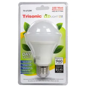 8 Pc LED Light Bulb Daylight 12 Watt Energy 960 Lumens 100 W Output Replacement
