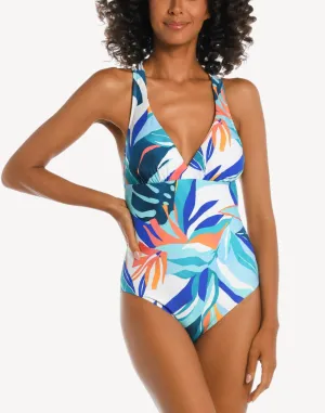 Coastal Palms Macrame Back One Piece Swimsuit