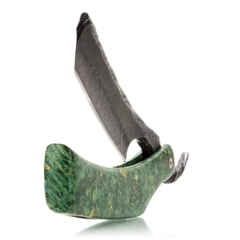 Dylan Farnham Straight Razor In Stabilized Box Elder Burl Scales