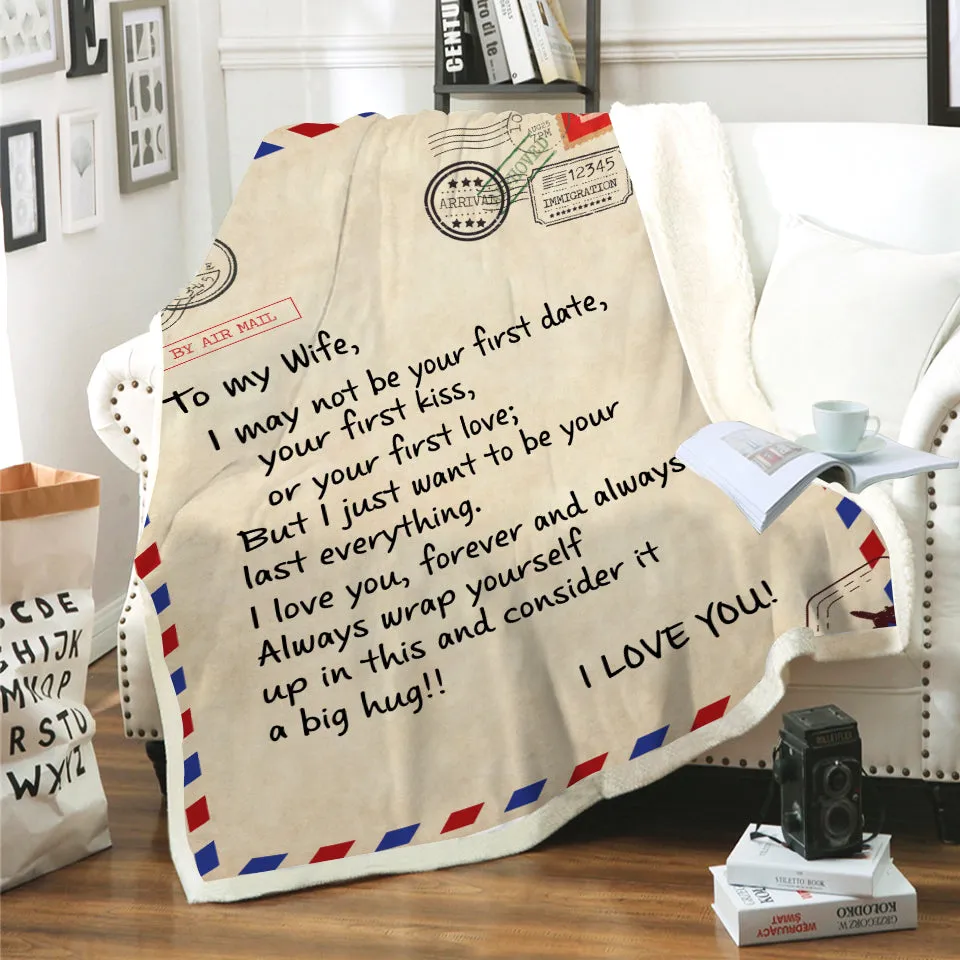 Envelope Letter Writing Cashmere Blanket