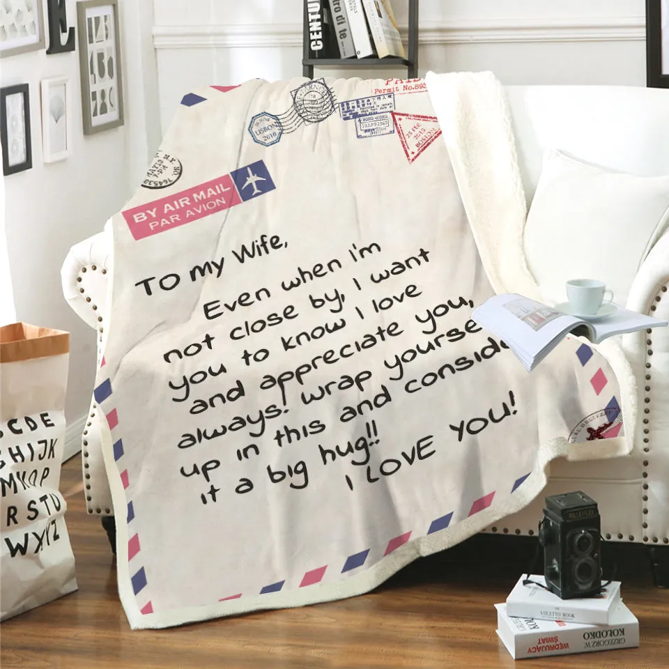 Envelope Letter Writing Cashmere Blanket