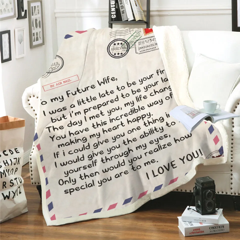 Envelope Letter Writing Cashmere Blanket