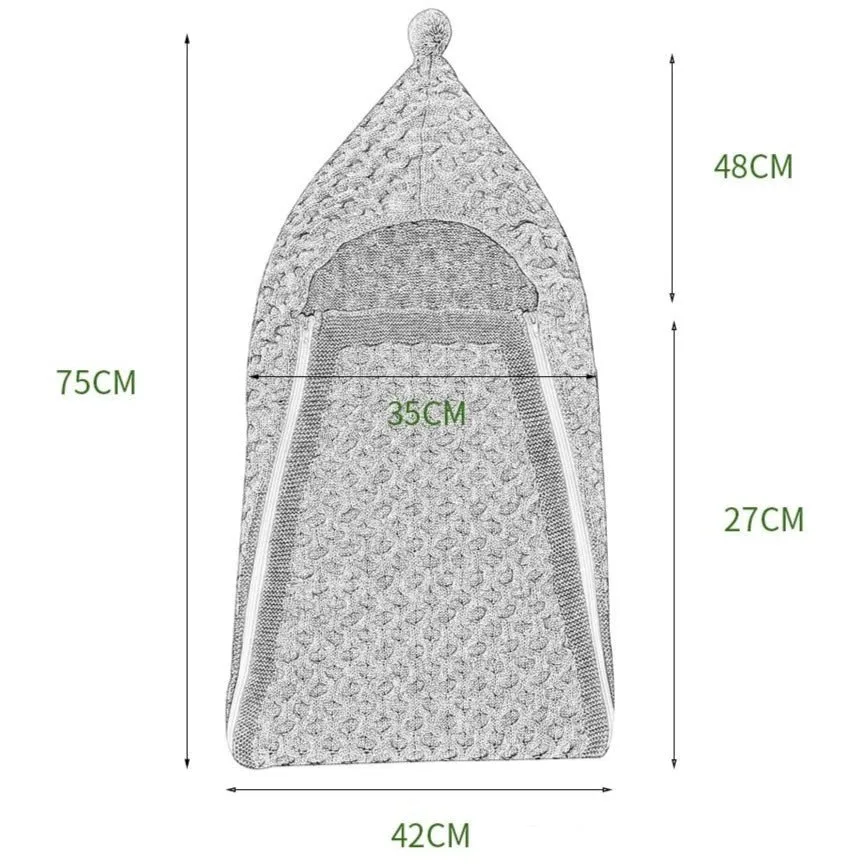 Knit Pompom Sleeping Bag