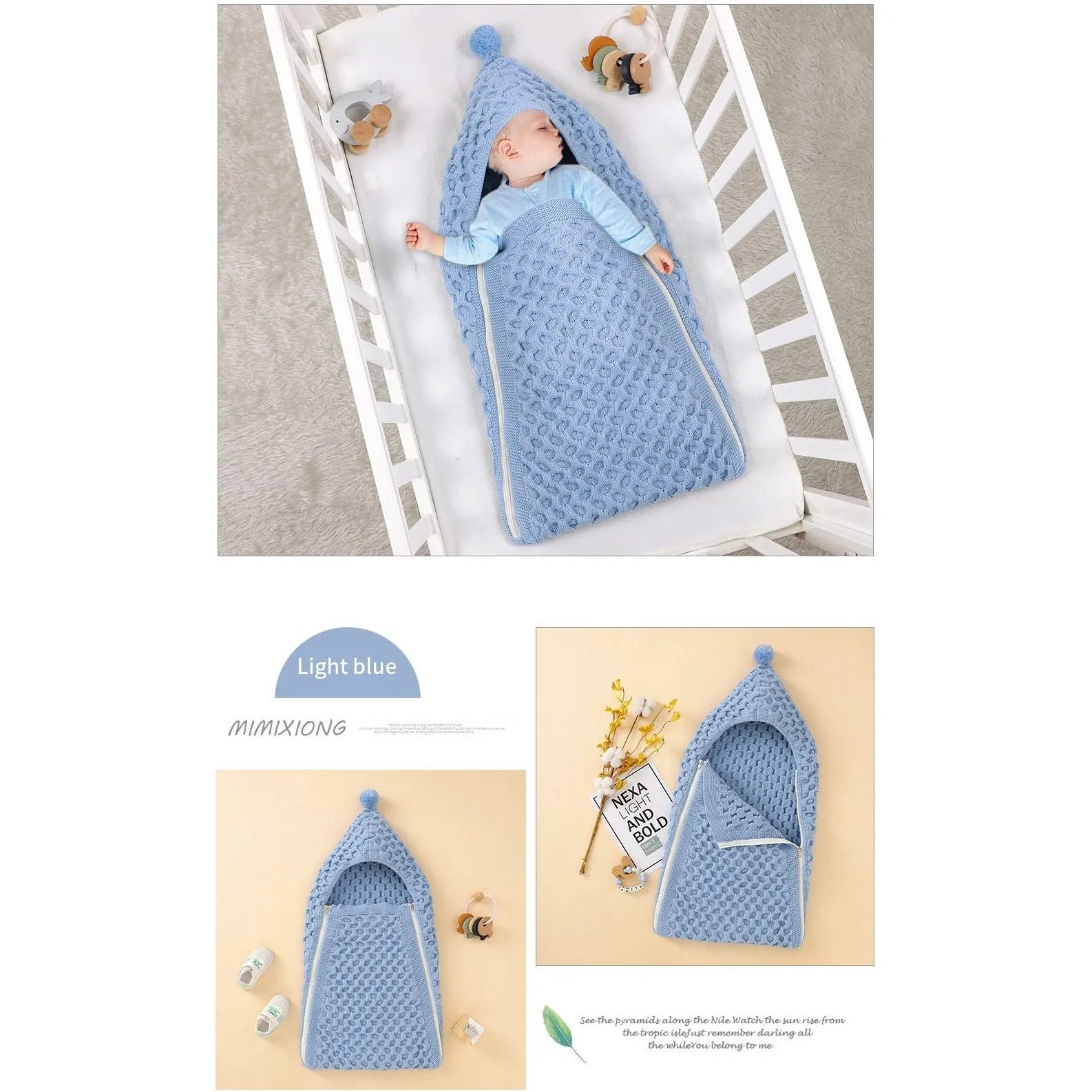 Knit Pompom Sleeping Bag