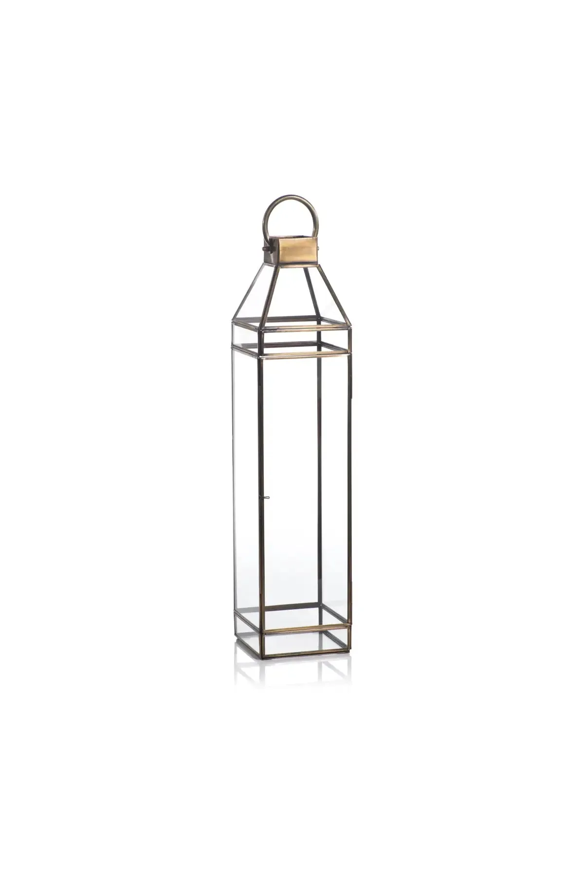Martino Antique Brass Glass Lantern - 2 Sizes