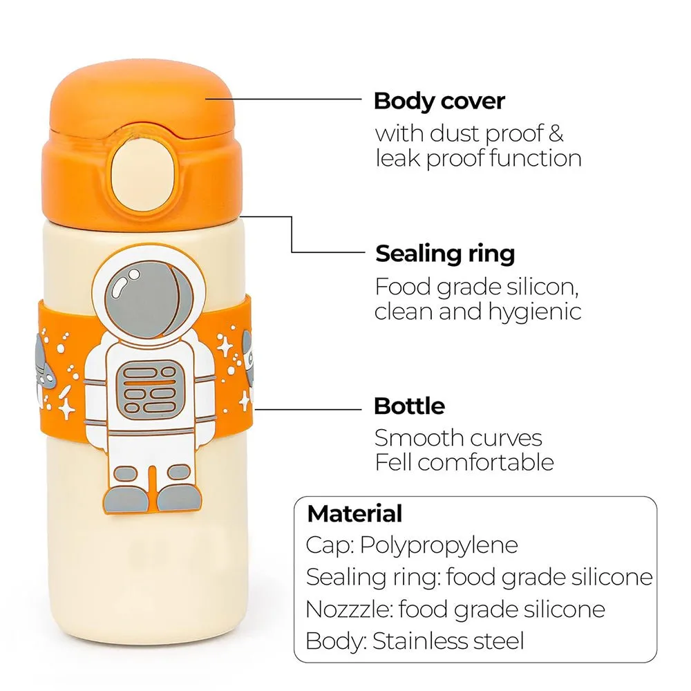 Orange Band Cream Astronaut, Stainless Steel Kids Water Bottle, 500 ml