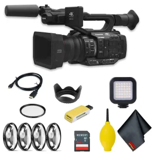 Panasonic AG-UX180 4K Premium Professional Camcorder Intermediate Accessory Bundle w/LED Light & More