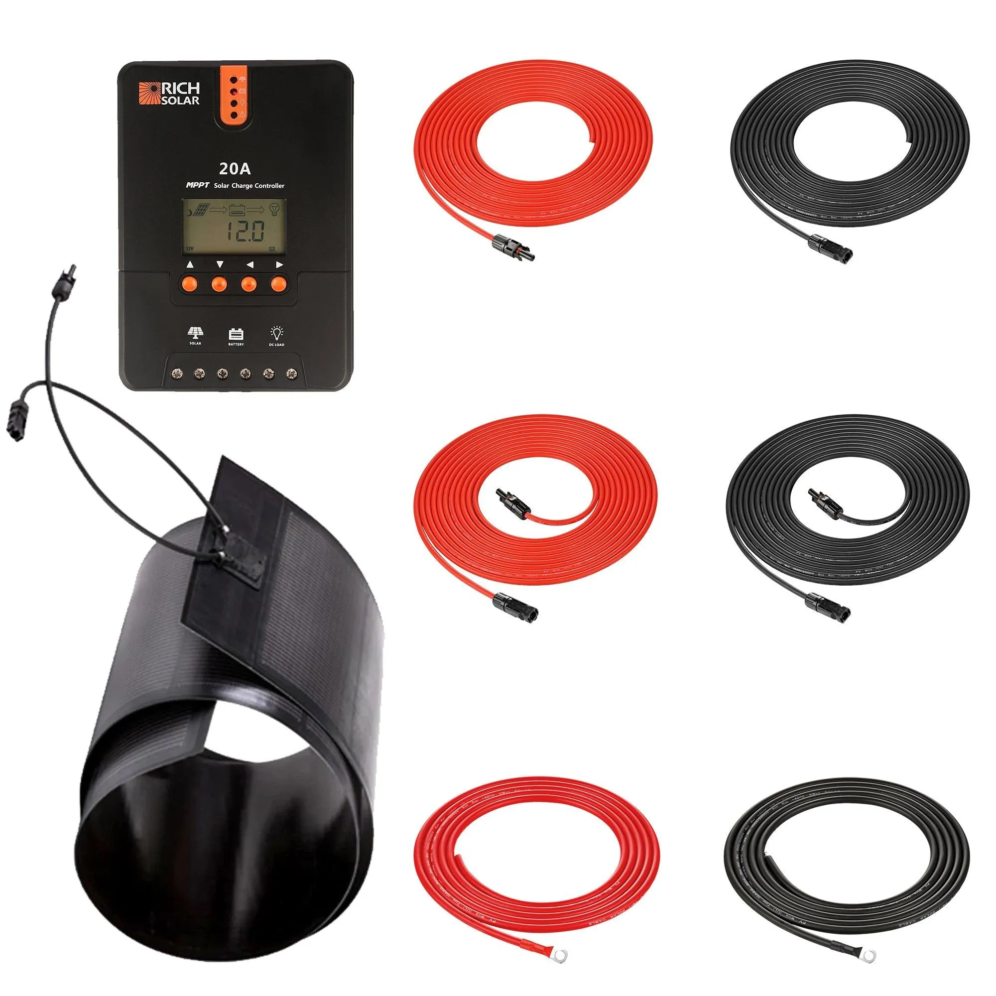 Rich Solar - 160 Watt Flexible Solar Kit with 20A MPPT Controller BACKORDER