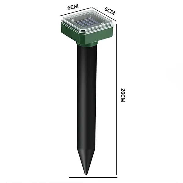 Solar-Powered Ultrasonic Animal Repeller  Outdoor Mole, Snake, Gopher, Groundhog, Bat, and Dog Repellent with Polysilicon Solar Panel