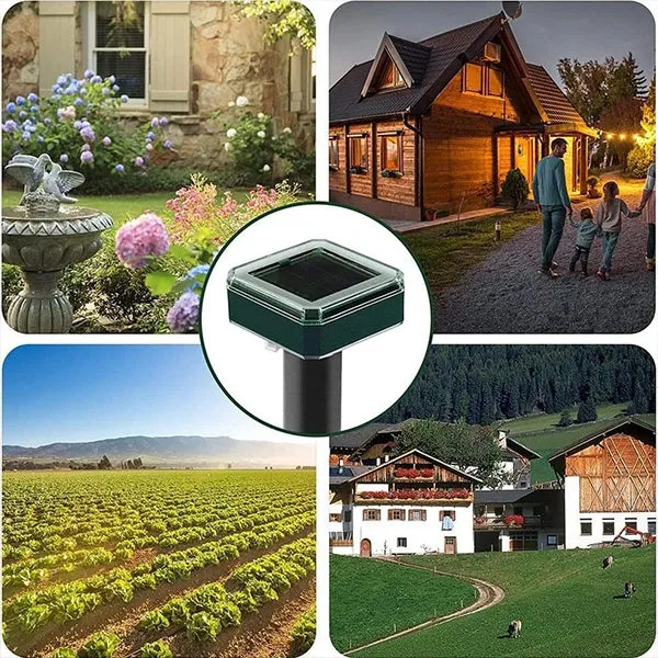 Solar-Powered Ultrasonic Animal Repeller  Outdoor Mole, Snake, Gopher, Groundhog, Bat, and Dog Repellent with Polysilicon Solar Panel