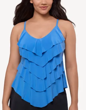 Solid Ruffle Rachel Tankini Top
