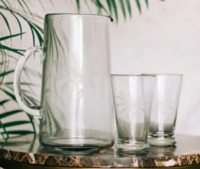 Tall Palm Drinking Glass