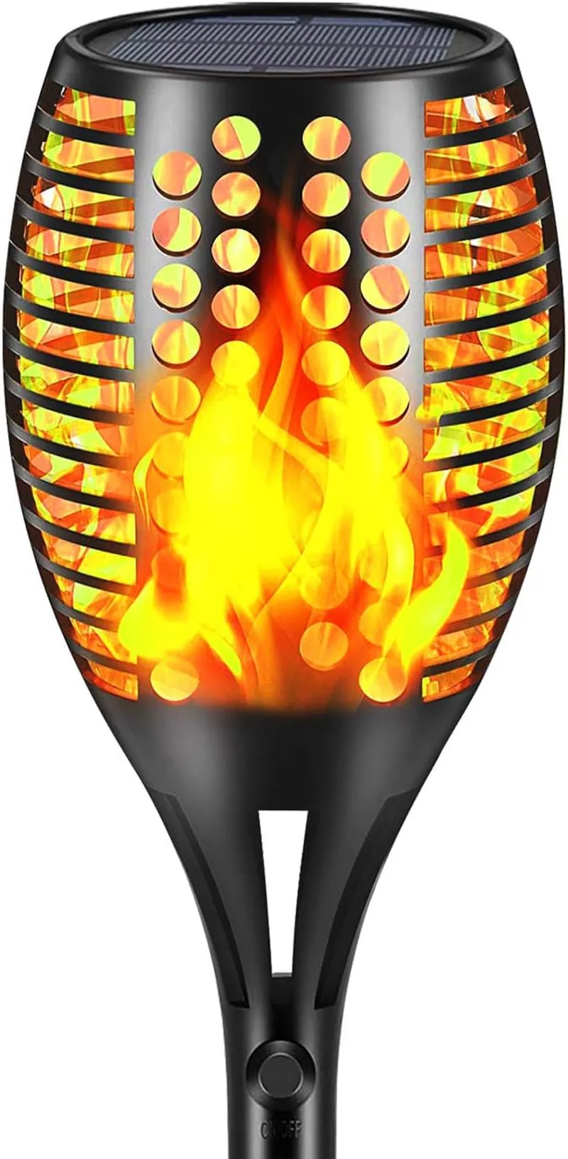 Upgraded Larger Solar Torch Lights, Waterproof Outdoor Dancing Flames Lights, Flickering Flames Garden Lights, Landscape Decoration Pathway Patio Lights 43" 96 LED (4 Pack)