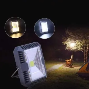 Waterproof Solar Flood Light Spotlight 3 Modes USB Rechargeable COB Work Camping Emergency Light