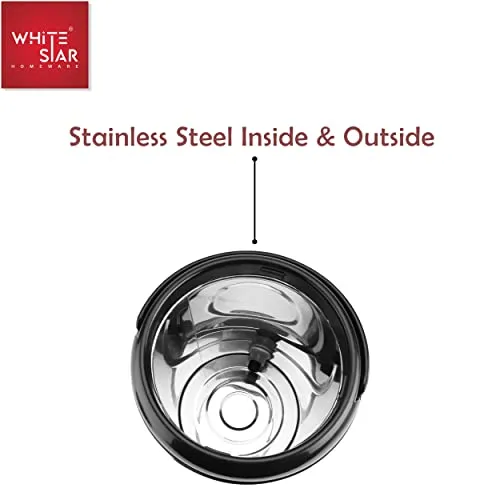 WHITESTAR Stainless Steel Hot and Cold Water Jug for Office, Home Kitchen, 8 Liter, Silver I PUF Insulated Water Dispenser with Leak Proof Tap I Highly Durable & Sturdy Base I Easy to Carry Handle