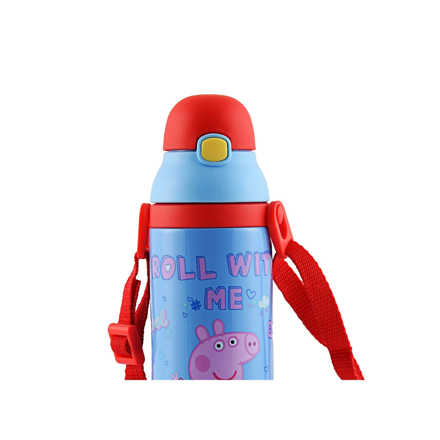 Youp Stainless Steel Insulated Orange Color Peppa Pig Kids Sipper Bottle Logan - 500 Ml