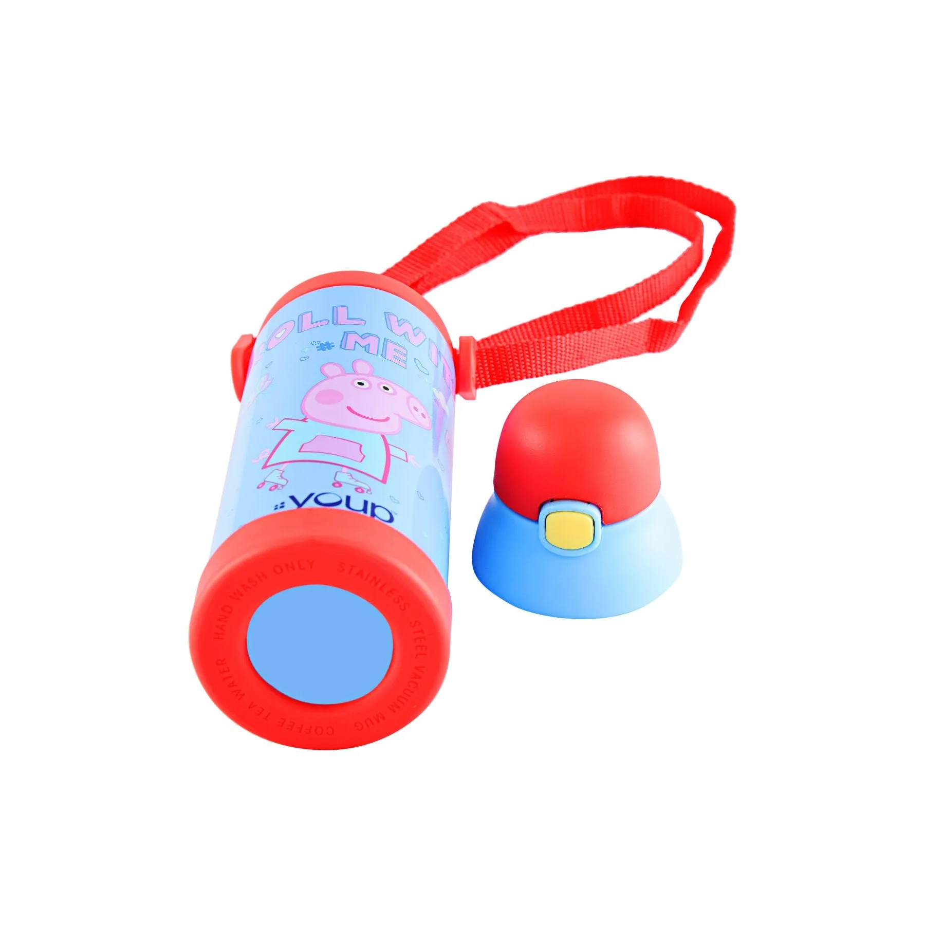 Youp Stainless Steel Insulated Orange Color Peppa Pig Kids Sipper Bottle Logan - 500 Ml